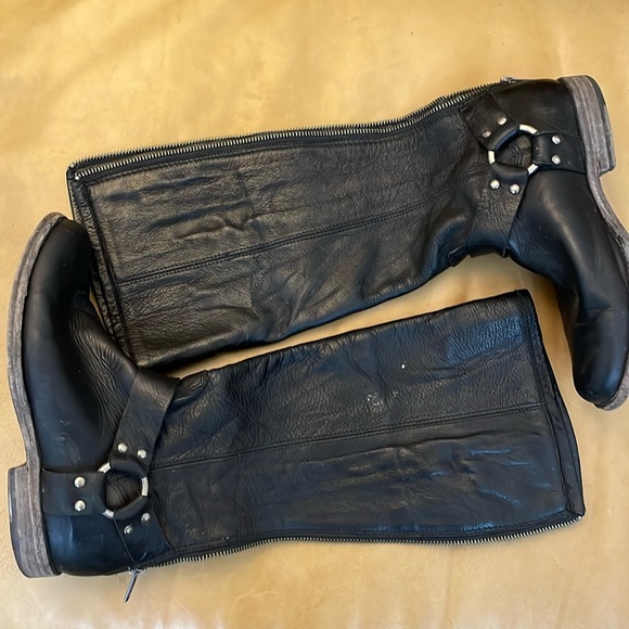 FRYE Women's Phillip Harness Tall Boots Size 7B in Black - Picture 2 of 8